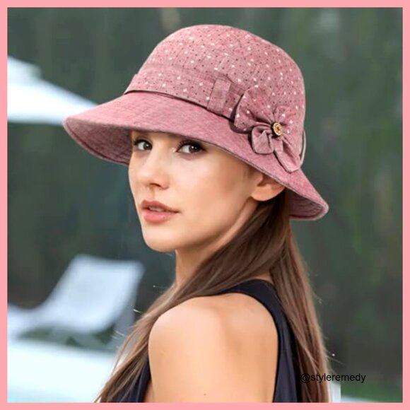 Vintage Floral Bucket Hat Foldable Wide Brim Cotton Polyester main image 6